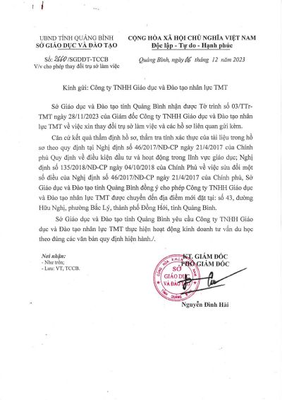 cho ph&eacute;p đổi địa điểm