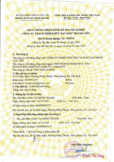 đăng k&yacute; kinh doanh TMT