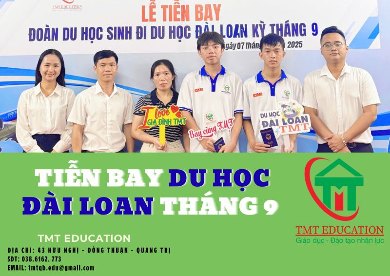 TIỄN BAY DU HỌC Đ&Agrave;I LOAN TH&Aacute;NG 9 TẠI TMT EDUCATION
