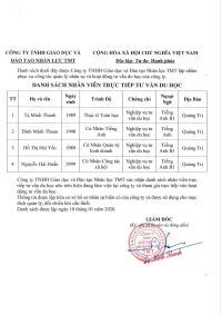 DANH S&Aacute;CH NH&Acirc;N VI&Ecirc;N TƯ VẤN DU HỌC TẠI TMT